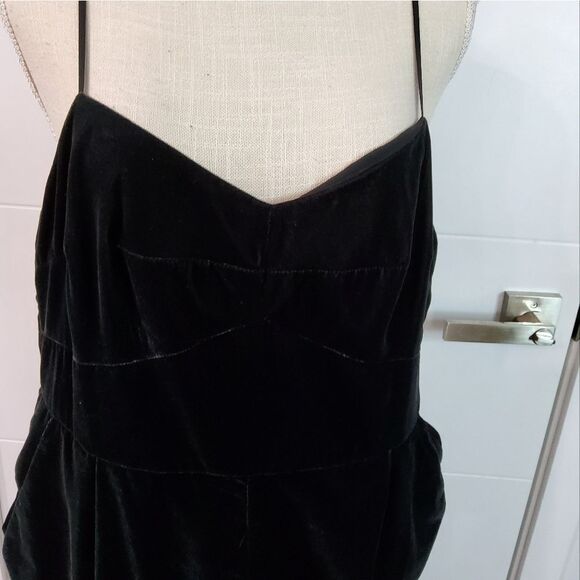 J.Crew Black Crop Velvet Jumpsuit Size 10 - Picture 11 of 15